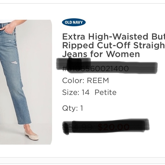 NWT Old Navy Extra-High Wasted Button-Fly Ripped Cut-Off Straight Ankle Jeans - Picture 3 of 7